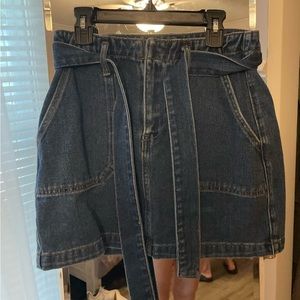 Forever 21 Los Angeles Tied Jean Skirt
